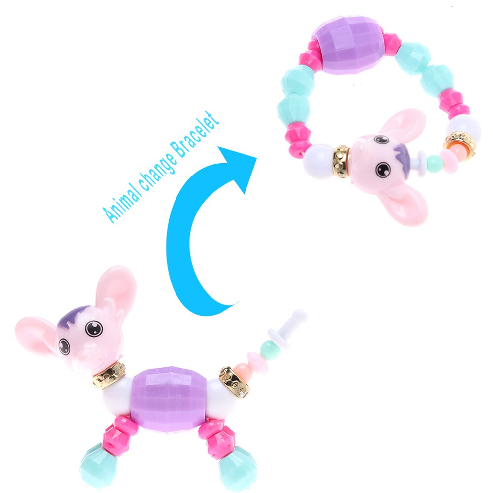 Cute animal transformation DIY Bracelet suitable for boys and girls children Unicorn Elastic Bracelets creative  jewelry gift