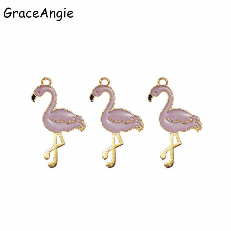 Cute10Pieces-Flamingos-Pendant-Enamels-Charms-Trendy-Alloy-Bird-Bracelet-Accessories-Women-charms-Animal-pendants-jewelry-making