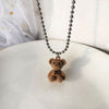 CuteTeddy Bear Pendant Necklace for Girls Women Korean Kawaii Bear Long Sweater neck Chain Necklaces Cute collar Jewelry