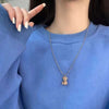 CuteTeddy-collar con colgante de oso para niña y mujer, moda coreana, oso Kawaii, suéter largo, cadena para el cuello, joyería