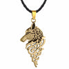 Cxwind Retro Viking Wolf With Cross Knot Necklaces Antique Bronze Animal Wolf Head Charm Pendant Ethnic Necklace Jewelry