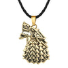 Cxwind Retro Viking Wolf With Cross Knot Necklaces Antique Bronze Animal Wolf Head Charm Pendant Ethnic Necklace Jewelry