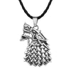 Cxwind Retro Viking Wolf With Cross Knot Necklaces Antique Bronze Animal Wolf Head Charm Pendant Ethnic Necklace Jewelry