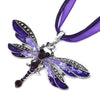 Czech multi-layer dragonfly pendant chain women's jewelry enamel dragonfly chain necklace with rhinestones colorful necklace
