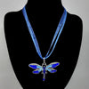 Czech multi-layer dragonfly pendant chain women's jewelry enamel dragonfly chain necklace with rhinestones colorful necklace