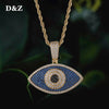 D&Z  Evil Eye Pendant Iced Out Bling Cubic Zirconia Necklaces & Pendants For Men Women Rapper Jewelry With Solid Back