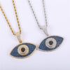 D&Z  Evil Eye Pendant Iced Out Bling Cubic Zirconia Necklaces & Pendants For Men Women Rapper Jewelry With Solid Back