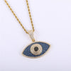 D&Z  Evil Eye Pendant Iced Out Bling Cubic Zirconia Necklaces & Pendants For Men Women Rapper Jewelry With Solid Back