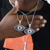 D&Z  Evil Eye Pendant Iced Out Bling Cubic Zirconia Necklaces & Pendants For Men Women Rapper Jewelry With Solid Back