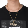 D&Z Personality Iced Out Rhinestone Letters Necklace Gold Color Bling Bling Word Pendant Necklace For Boys