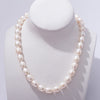 10-11MM Big Rice Pearl Necklace Natural Pearl Choker Necklace Classic Pearl Jewelry