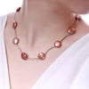 13-14MM Huge Coin Pearl Colorful Necklace Natural Pearl Choker Necklace Brown/Orange/Green/Coffee