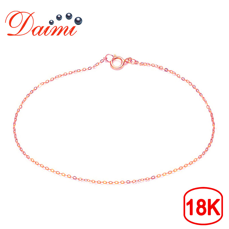 18K Gold Chain AU750 Pure Gold Bracelet Chain 18K Rose Gold Chain Light Chain Gold Bracelet