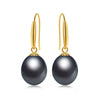 18k Gold Hook Earrings 8-9mm Pearl Earrings High Quality Brand Jewelry For Women