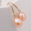 18k Gold Hook Earrings White Pearl Earrings 8-9mm 18k Yellow Gold High Quality Brand Jewelry For Women