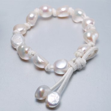 2020 Trendy 9-10mm Baroque Pearl Bracelet Adjustable Christmas gift For Lady