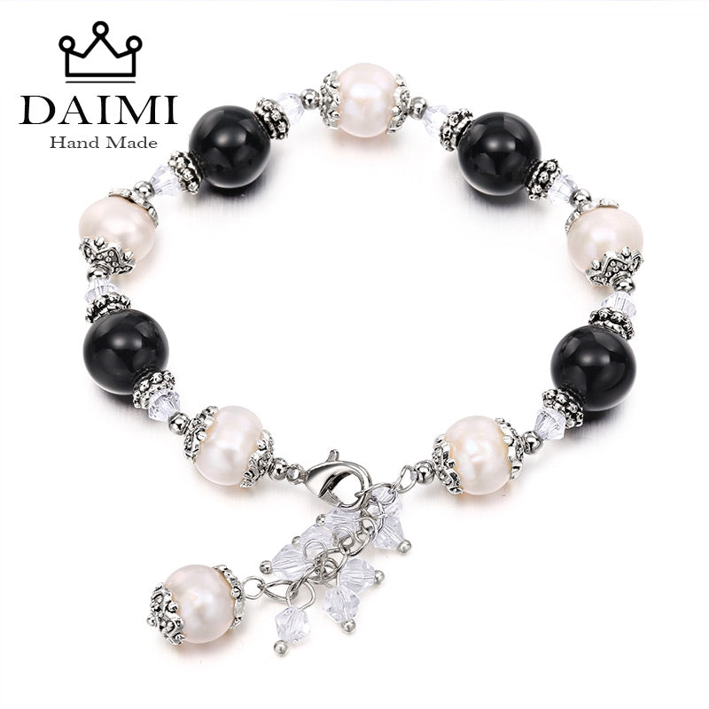 2020 Trendy Natural Pearl Bracelets Adjustable For Lady Summer Style Colorful Stone Jewelry Tassel Christmas Bracelet