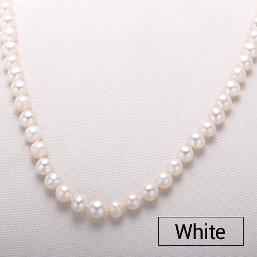 6-7MM Natural Pearl Necklace White Pearl Single Necklace For Women Choker Necklace