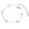 6-7mm White Rice Pearl Silver Bracelet Romantic Wedding Jewelry Pearl Bracelet EU Style Hand Chain Gift