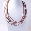 9-10MM Chunky Pearl Necklace 7 Layers Natural White Baroque Pearl Choker Necklace New Real Pearl Fashion Jewelry