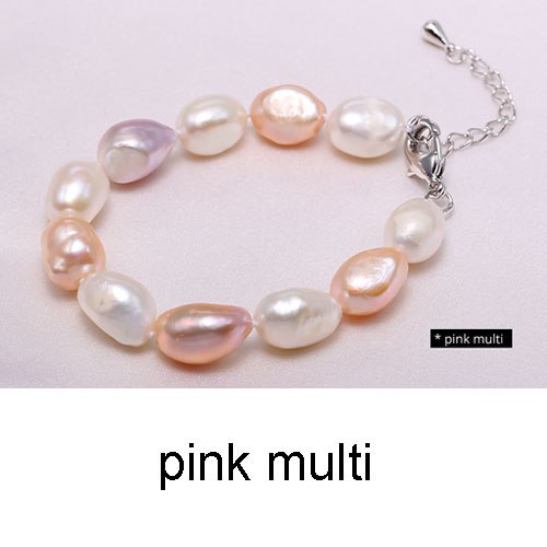 9-10mm Baroque Bracelet Natural White Pearl Bracelet 6 Color For Choice Christmas Gift For Women