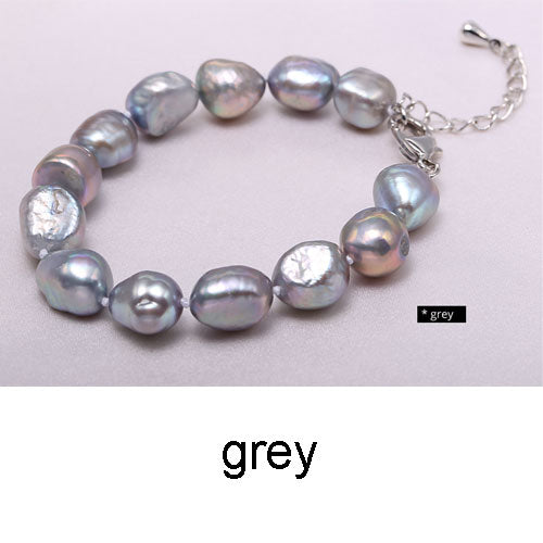 9-10mm Baroque Bracelet Natural White Pearl Bracelet 6 Color For Choice Christmas Gift For Women