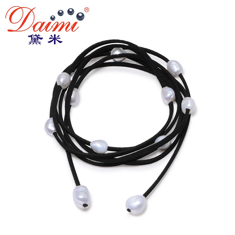 9-10mm Baroque Pearl Leather Bracelet, Pearl Bracelet, Casual Style Summer Beach Jewelry, DIY Can be Long