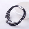 9-10mm White Natural Baroque Pearl Bracelet 7 Layers Leather Bracelet Wholesale Price Magnet Clasp