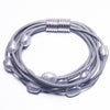 9-10mm White Natural Baroque Pearl Bracelet 9 Layers Leather Bracelet Wholesale Price Magnet Clasp