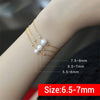 Akoya Peal Bracelet G18k Yellow Gold Chain 5.5-8mm White Round pearl Top Quality for Women