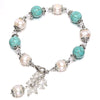 Blue/Sky Blue Agate Bracelet Adjustable For Lady Summer Style Natural Pearl Bracelets Trendy Jewelry Christmas Gift