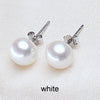 Cultured Pearl Earrings Women 7-8mm 8-9mm Paragraph Colorful Earrings, 925 Sterling Silver Pearl Stud Earrings
