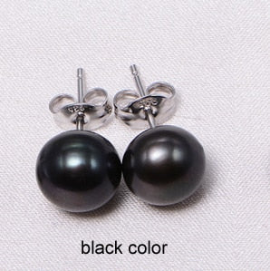 Cultured Pearl Earrings Women 7-8mm 8-9mm Paragraph Colorful Earrings, 925 Sterling Silver Pearl Stud Earrings