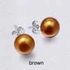 Cultured Pearl Earrings Women 7-8mm 8-9mm Paragraph Colorful Earrings, 925 Sterling Silver Pearl Stud Earrings