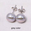 Cultured Pearl Earrings Women 7-8mm 8-9mm Paragraph Colorful Earrings, 925 Sterling Silver Pearl Stud Earrings