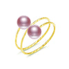Delicate 18K Yellow Gold Ring Pearl 4-5mm Pearl Ring