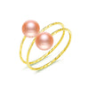 Delicate 18K Yellow Gold Ring Pearl 4-5mm Pearl Ring