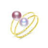 Delicate 18K Yellow Gold Ring Pearl 4-5mm Pearl Ring
