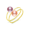 Delicate 18K Yellow Gold Ring Pearl 4-5mm Pearl Ring