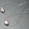 Design Cultured Pearls Earrings 925 sterling silver Single Pearl 9-10mm Baroque Earrings