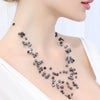 Floating Necklace 8 Strand Black Pearl Necklace Handmade Collares Necklaces Bride Jewelry