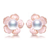 Flower Earrings About 3mm Tiny Natural Pearl Earrings 925 Silver Studs Earrings DIY Shell Earrings