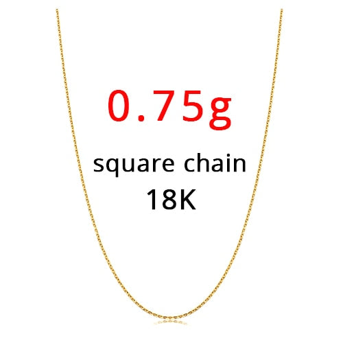 Genuine 18K Yellow Gold Chain 18 Inches AU750 Cost Price Necklace Pendant Wendding Party Gift For Women
