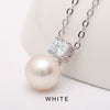 Glitter Necklace 9-10mm Natural White Pearl Pendant 925 Sterling Silver Pendant Necklace Shine Jewelry