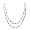 [DAIMI] Grey Color Pearl Necklace 160cm Long Sweater Chain Natural Pearl Long Necklace 8-9mm Rice Pearl Beach Style 2020 New