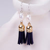 Leather Tassels Earrings Pearl Earrings 9-10mm White Baroque Pearl Bohemian Silver Earrings Wholesale Price