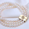 Natural Bracelet 4-5 mm White Pearl 3 Strand Bracelets For Women