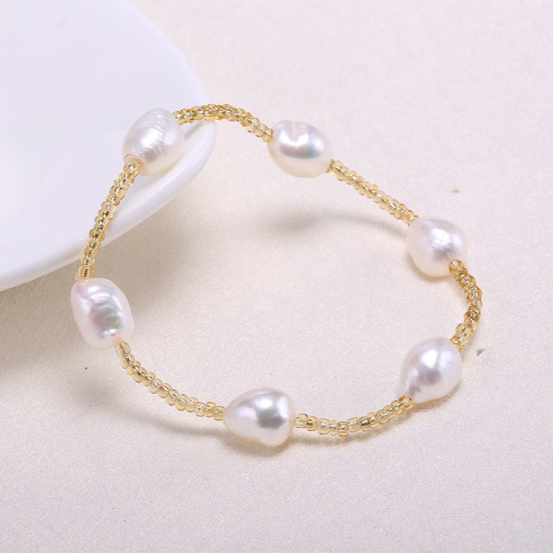 Pearl Bracelet 9-10mm Natural Baroque Pearl Jewelry Gift For Women Party Fine Jewelry