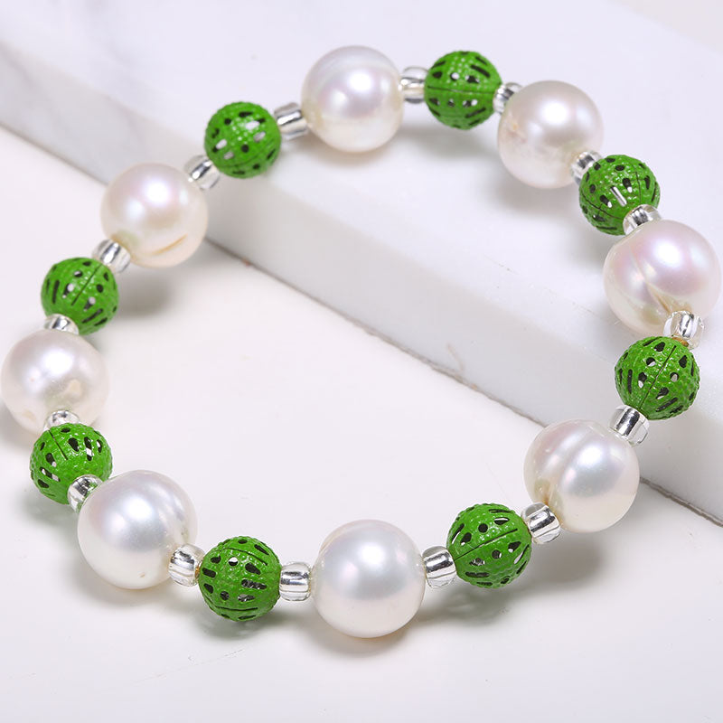Pearl Bracelet Candy Bracelet 11-12mm Mixed Color Natural Pearl Bracelet Jewelry Gift For Women
