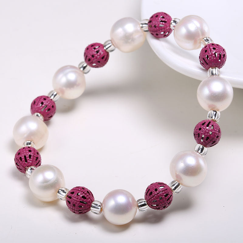 Pearl Bracelet Candy Bracelet 11-12mm Mixed Color Natural Pearl Bracelet Jewelry Gift For Women